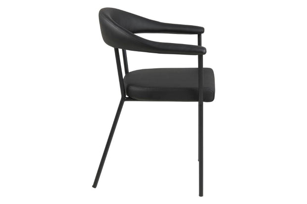 Actona Sedia da pranzo in ecopelle Ava Nero