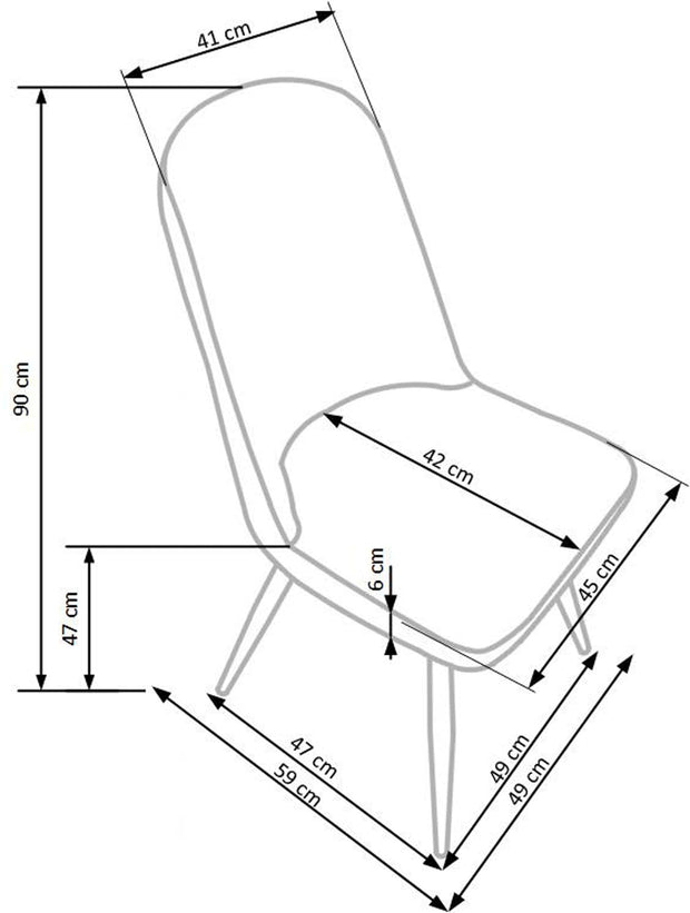 Sedia da pranzo in ecopelle K214 Crema (2)
