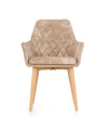 Sedia da pranzo in ecopelle K287 Beige (5)