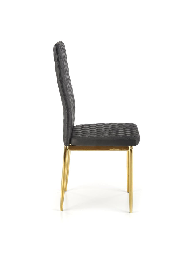 Sedia da pranzo in ecopelle K501 Nero (3)
