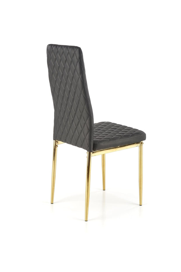 Sedia da pranzo in ecopelle K501 Nero (4)