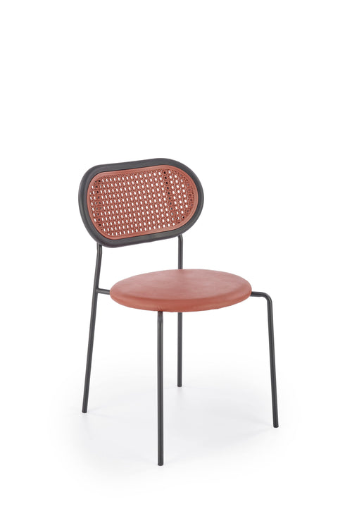 Sedia da pranzo in ecopelle K524 Bordeaux