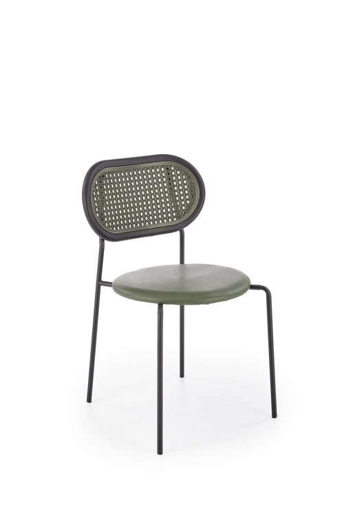 Sedia da pranzo in ecopelle K524 Verde