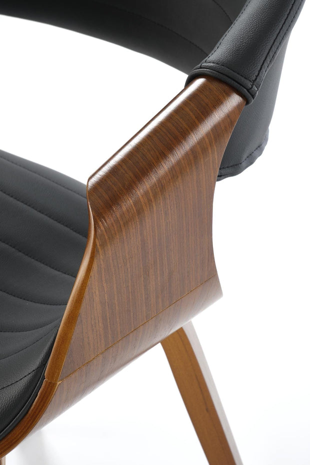 Sedia da pranzo in ecopelle K544 Nero (5)