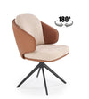 Sedia da pranzo in Ecopelle Kai-554 Beige