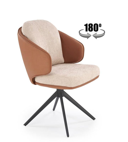 Sedia da pranzo in Ecopelle Kai-554 Beige