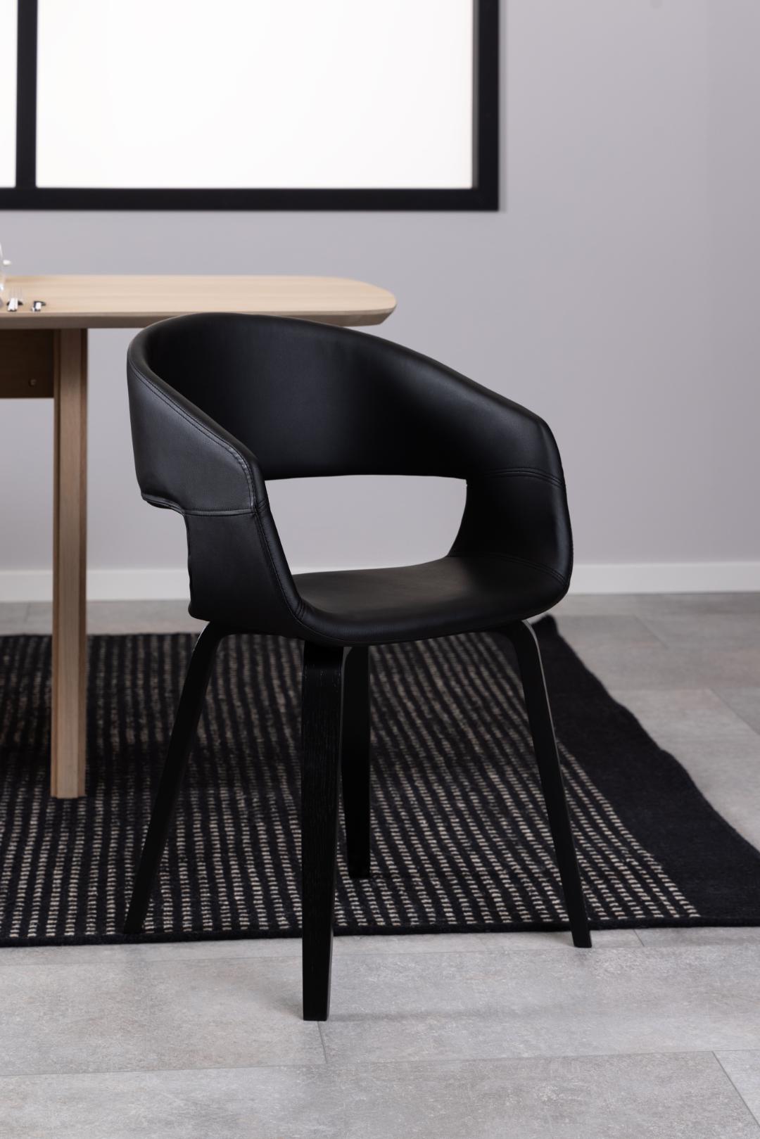 Actona Sedia da pranzo in ecopelle Nova Nero