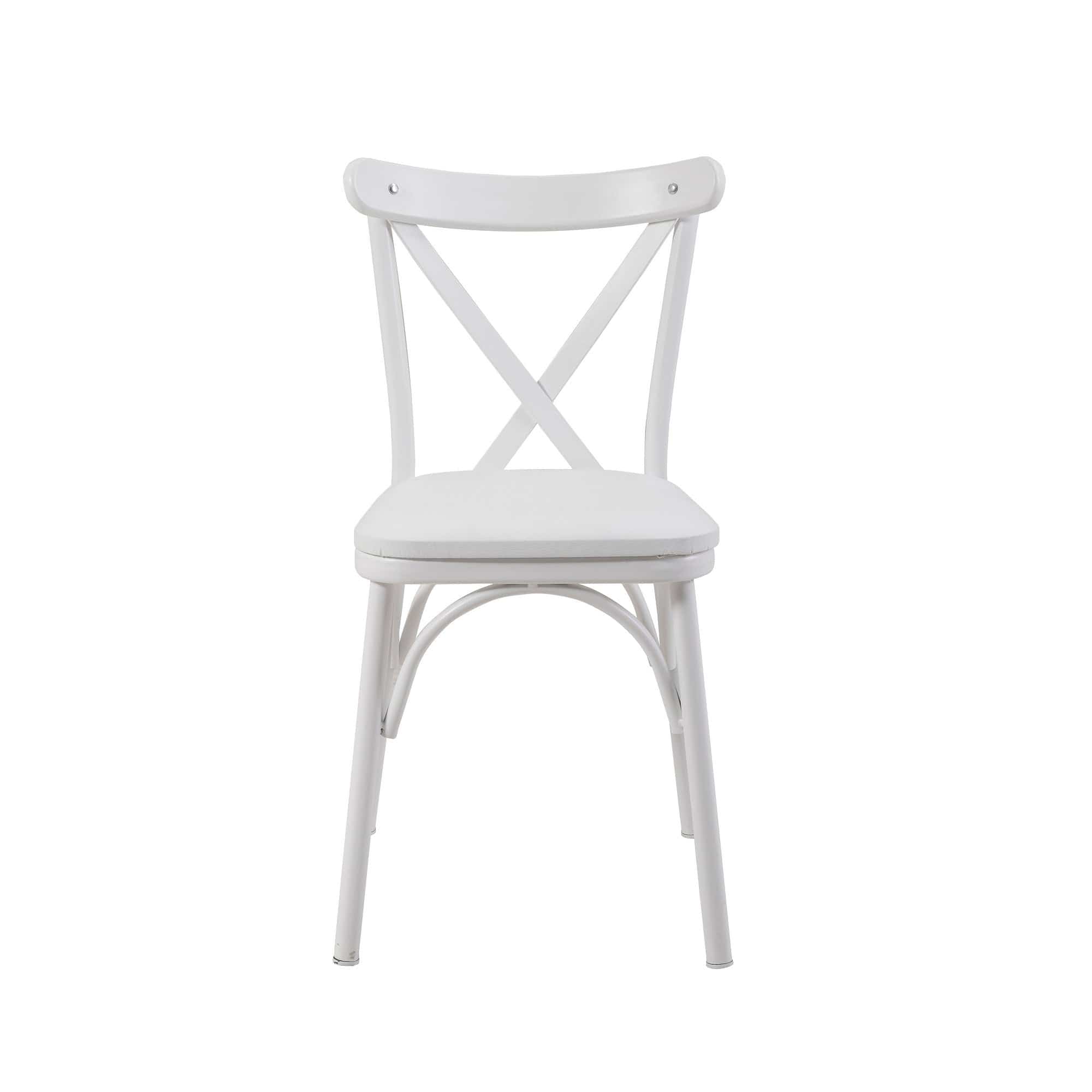 Sedia da pranzo in ecopelle Oliver Bianco