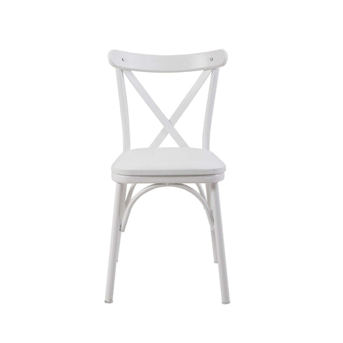 Sedia da pranzo in ecopelle Oliver Bianco