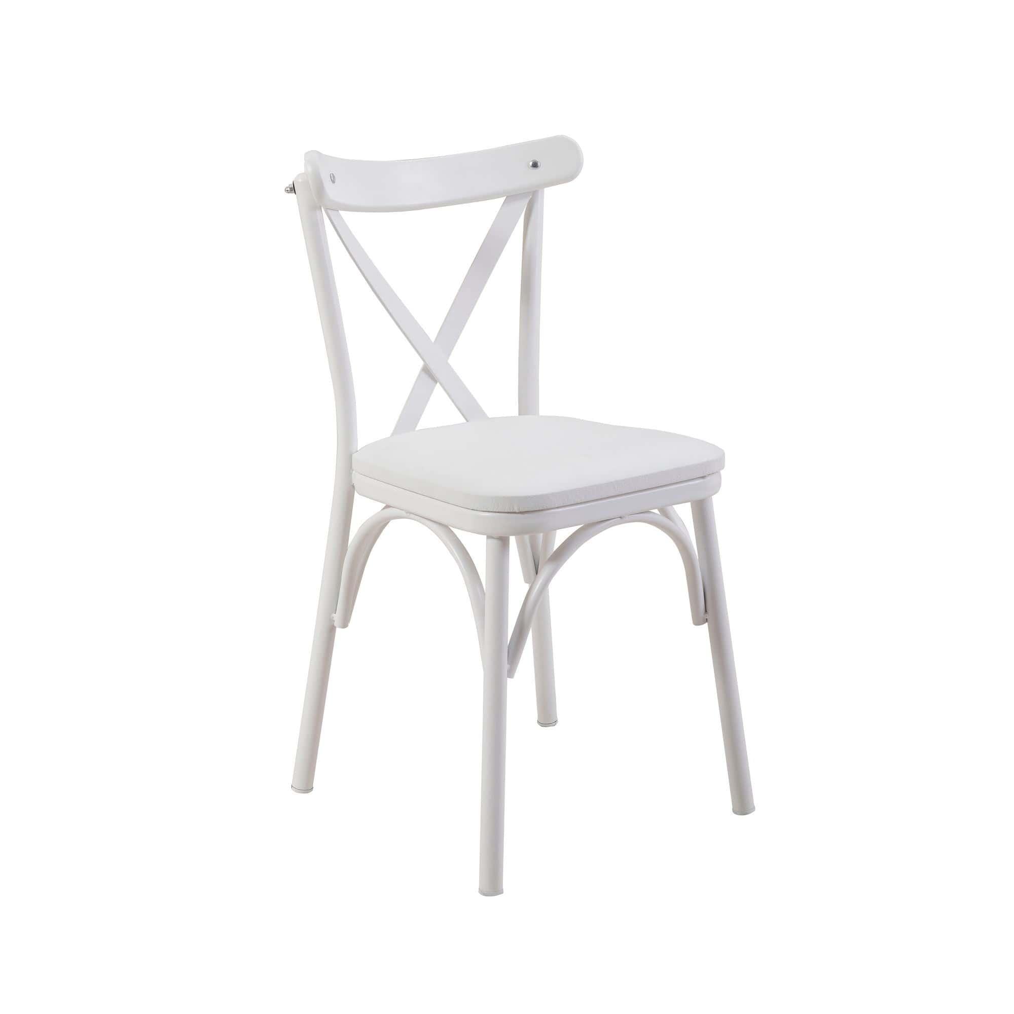 Sedia da pranzo in ecopelle Oliver Bianco (1)