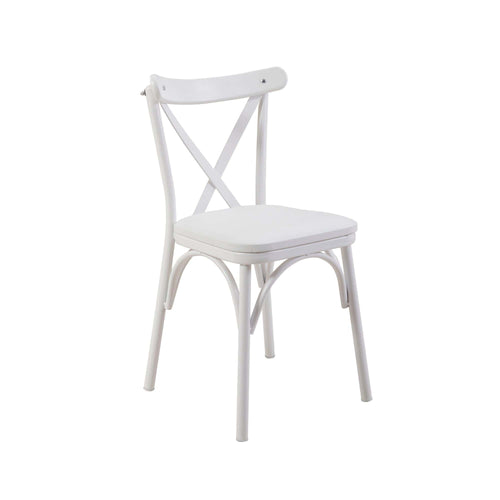 Sedia da pranzo in ecopelle Oliver Bianco (1)