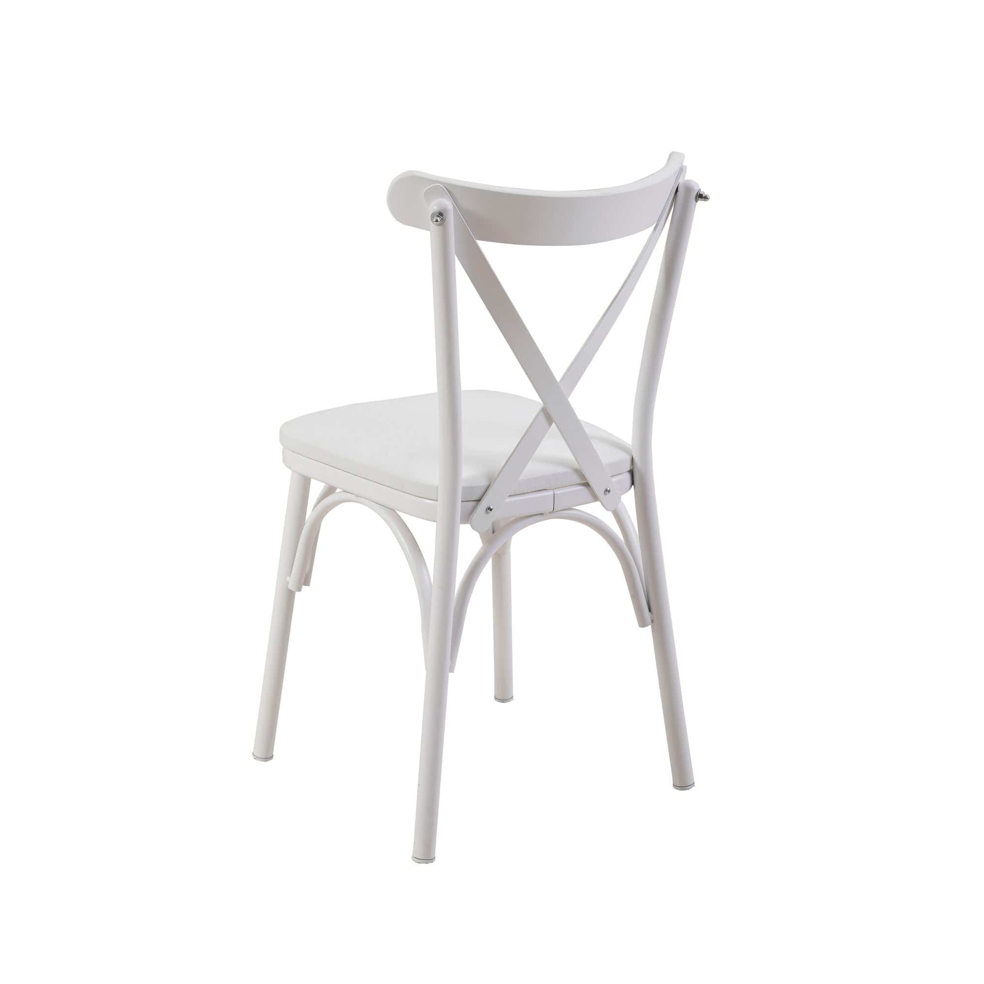 Sedia da pranzo in ecopelle Oliver Bianco (2)