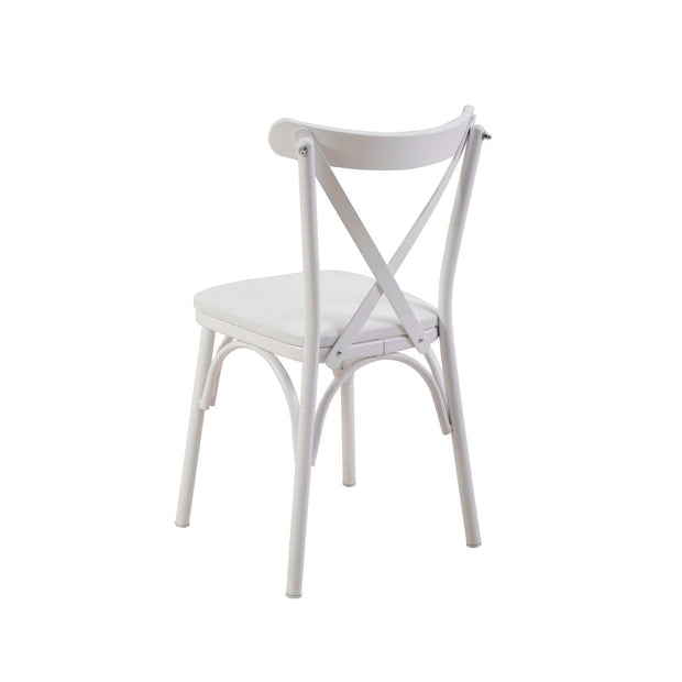 Sedia da pranzo in ecopelle Oliver Bianco (2)