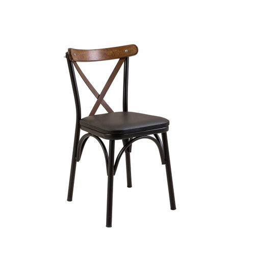 Sedia da pranzo in ecopelle Oliver V2 Nero (1)