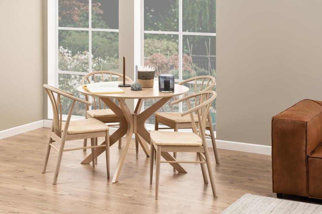 Actona Sedia da pranzo in legno Cassandra Bianco