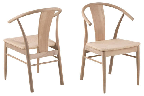 Actona Sedia da pranzo in legno Janik Bianco