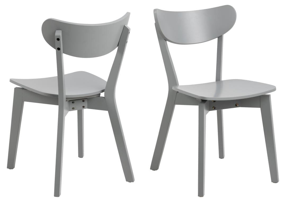 Actona Sedia da pranzo in legno Roxby Grigio