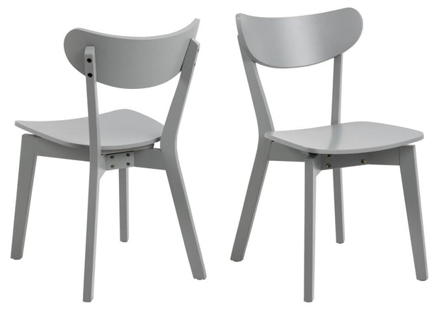 Actona Sedia da pranzo in legno Roxby Grigio