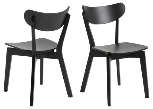 Actona Sedia da pranzo in legno Roxby Nero