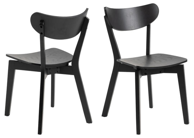 Actona Sedia da pranzo in legno Roxby Nero
