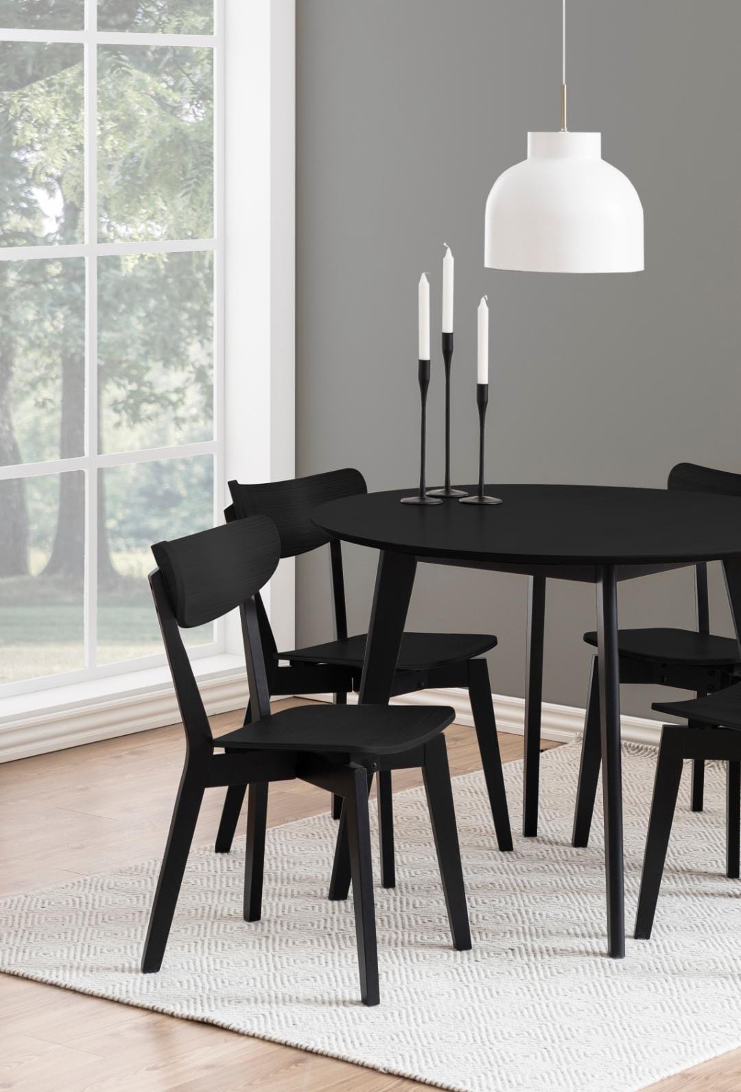Actona Sedia da pranzo in legno Roxby Nero