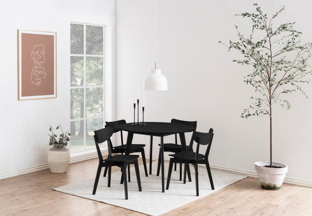 Actona Sedia da pranzo in legno Roxby Nero