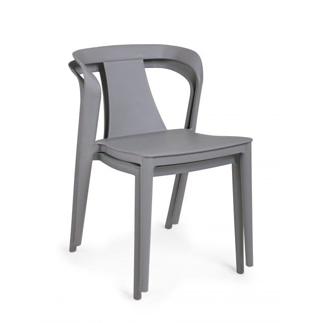 Sedia da pranzo in plastica Alyssa Grigio (4)