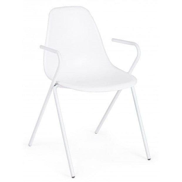Sedia da pranzo in plastica Anastasia Bianco