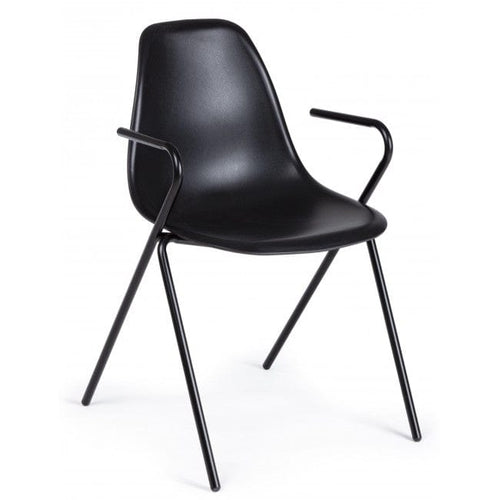 Sedia da pranzo in plastica Anastasia Nero