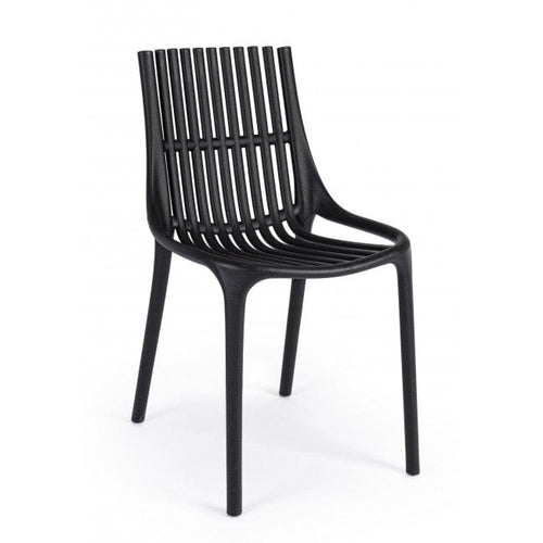 Sedia da pranzo in plastica Cassandra Nero