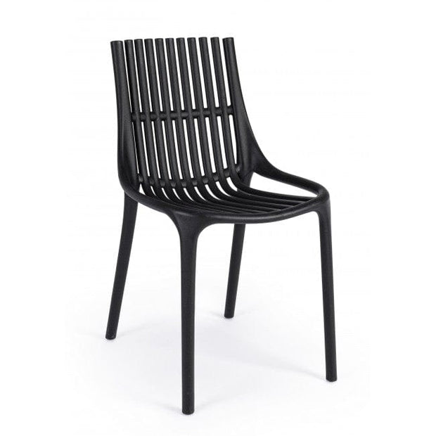 Sedia da pranzo in plastica Cassandra Nero