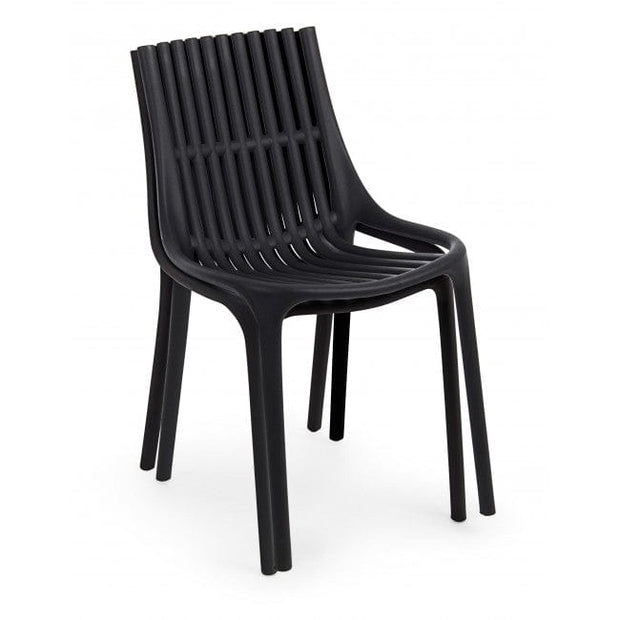 Sedia da pranzo in plastica Cassandra Nero (3)