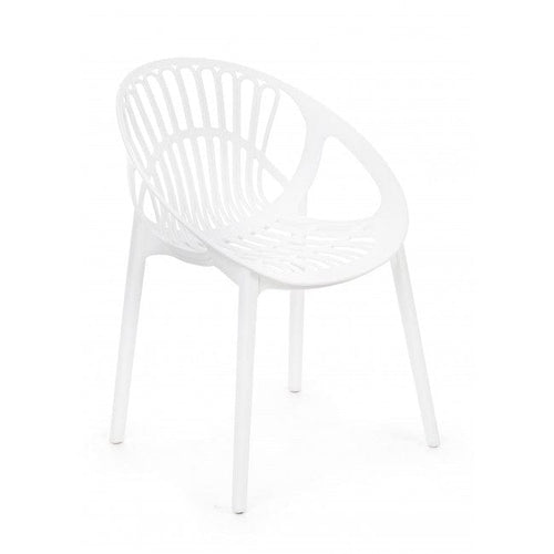 Sedia da pranzo in plastica Cassiopea Bianco