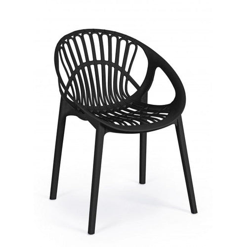 Sedia da pranzo in plastica Cassiopea Nero