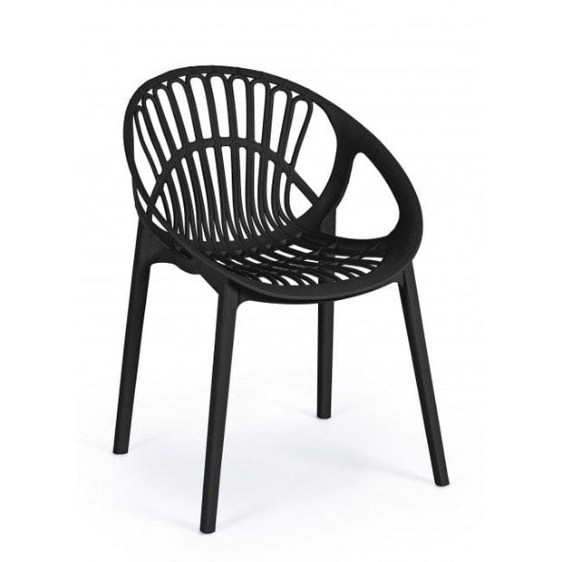 Sedia da pranzo in plastica Cassiopea Nero