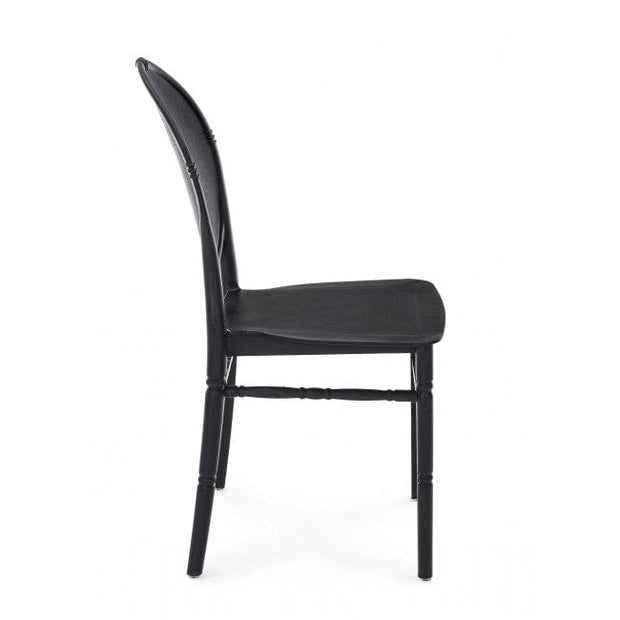 Sedia da pranzo in plastica Harris Nero (2)