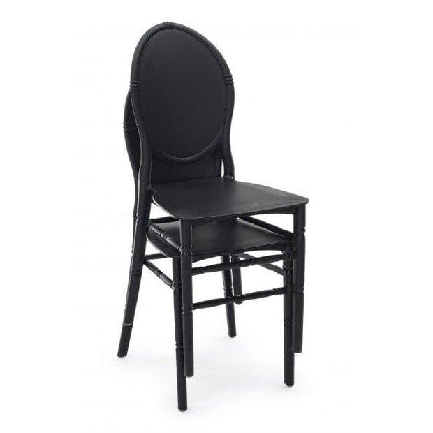 Sedia da pranzo in plastica Harris Nero (4)