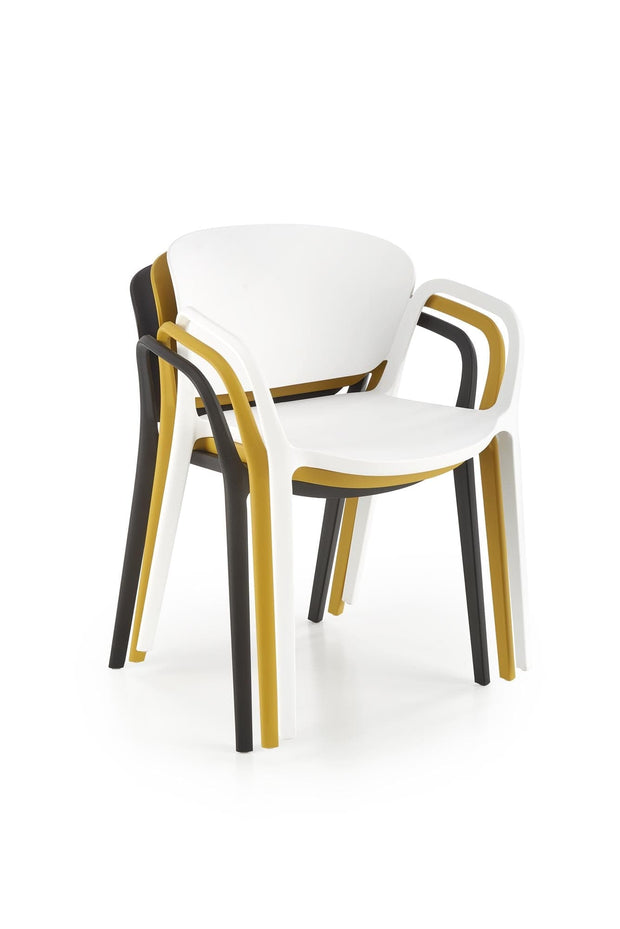 Sedia da pranzo in plastica K491 Giallo (2)