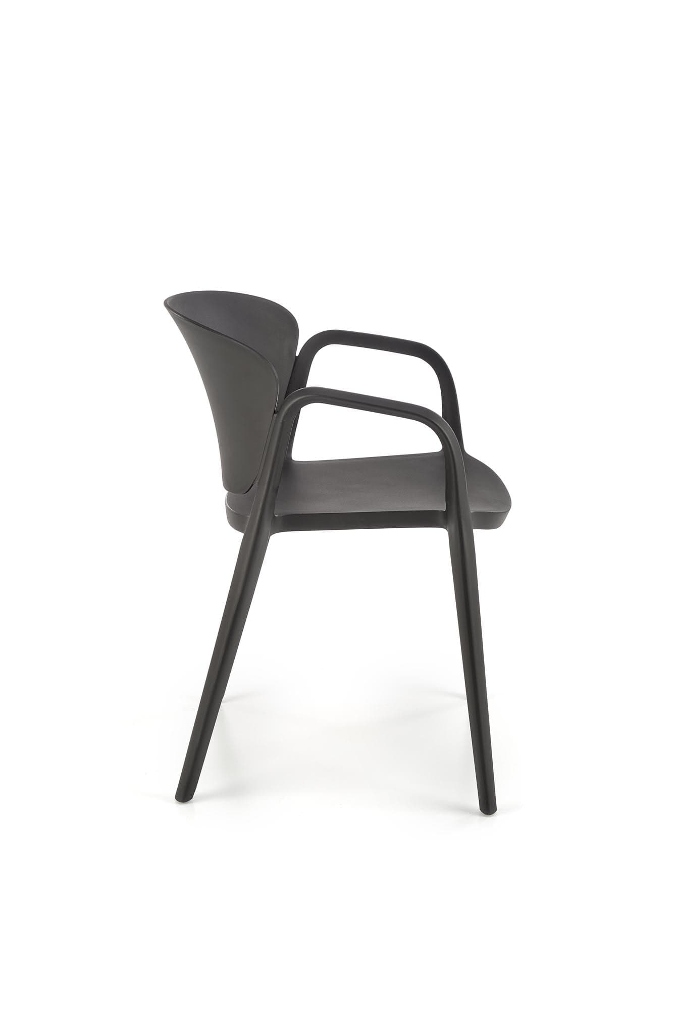Sedia da pranzo in plastica K491 Nero (4)