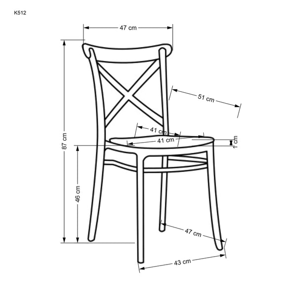 Sedia da pranzo in plastica K512 Nero (3)