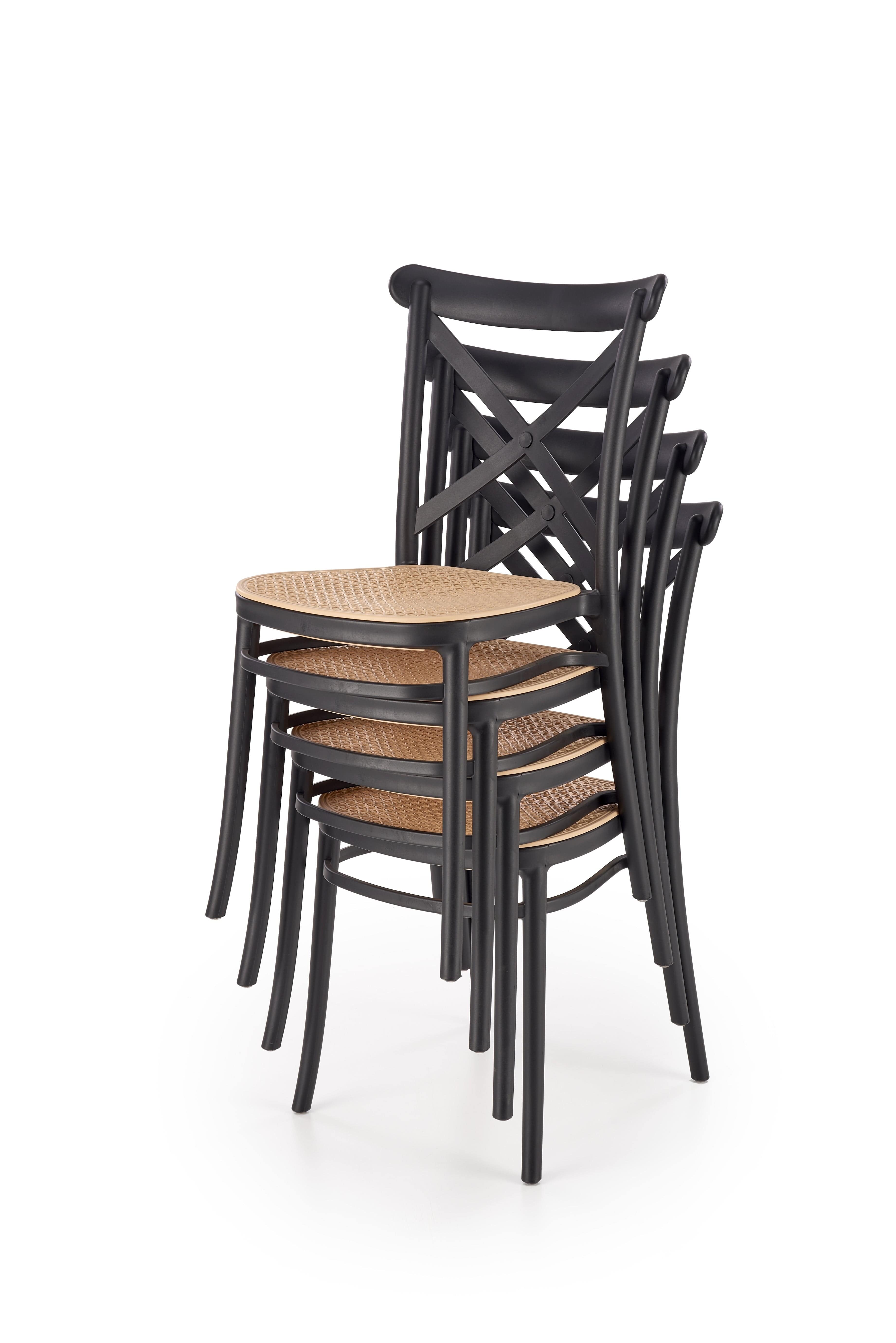 Sedia da pranzo in plastica K512 Nero (4)