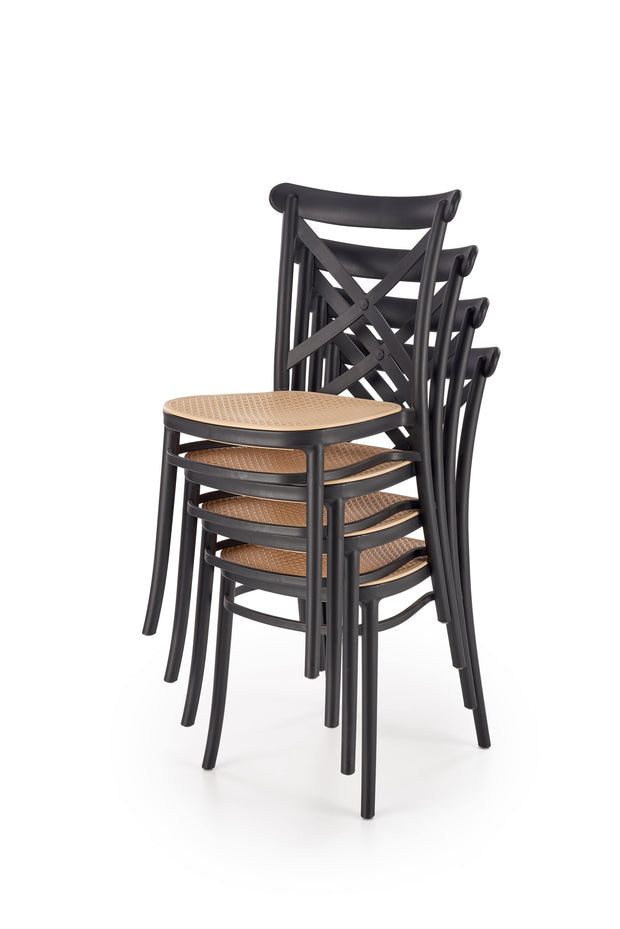 Sedia da pranzo in plastica K512 Nero (4)