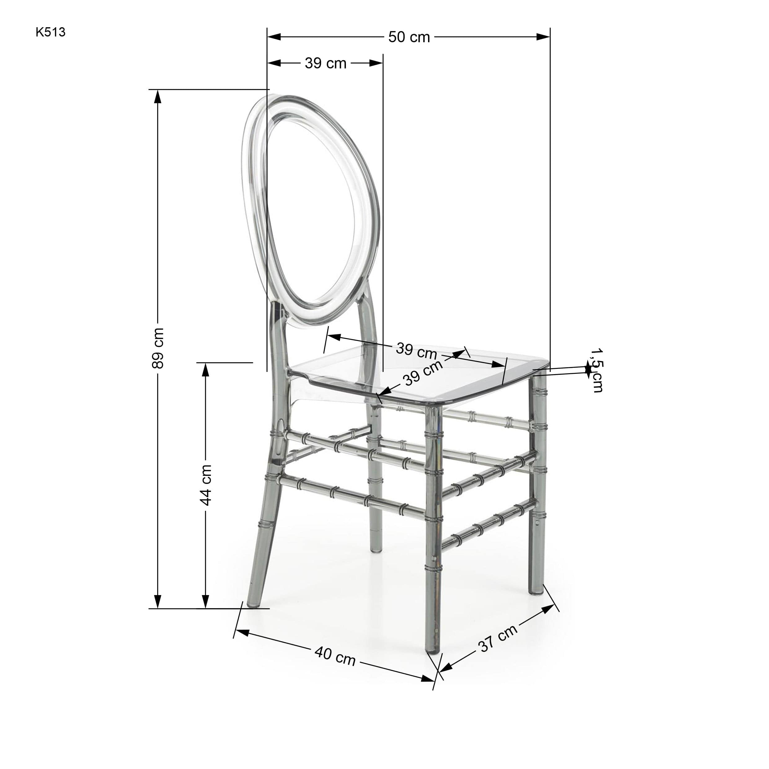 Sedia da pranzo in plastica K513 Grigio (3)