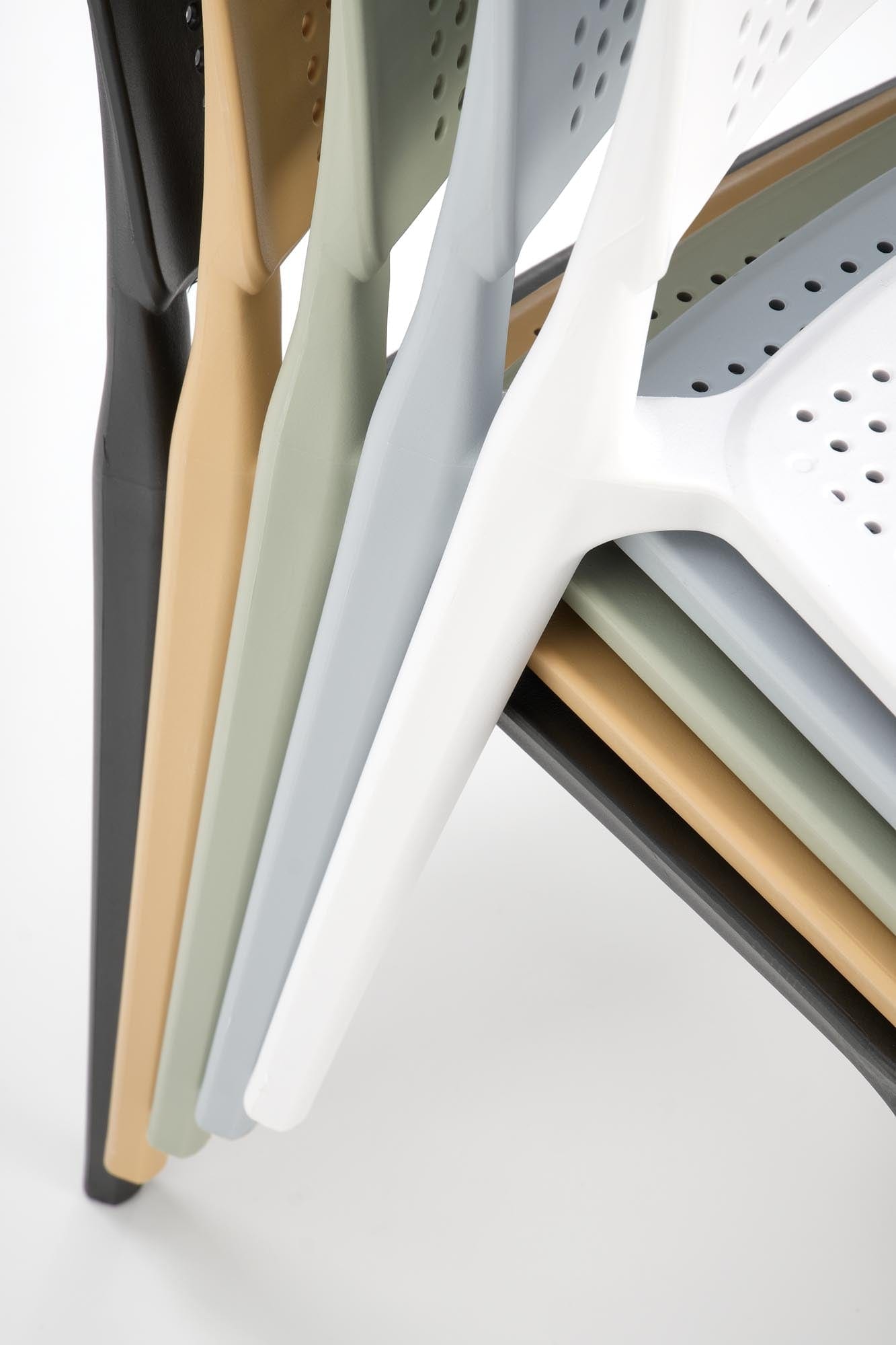 Sedia da pranzo in plastica K514 Bianco (3)