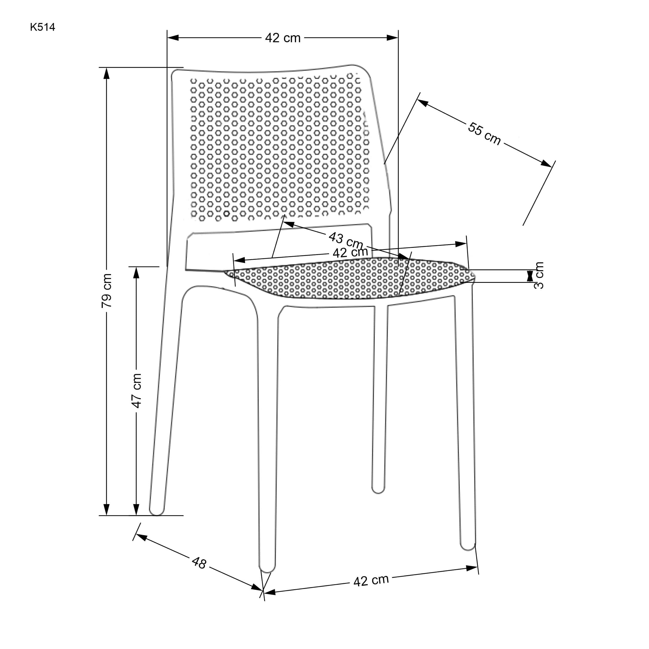 Sedia da pranzo in plastica K514 Ruggine (4)