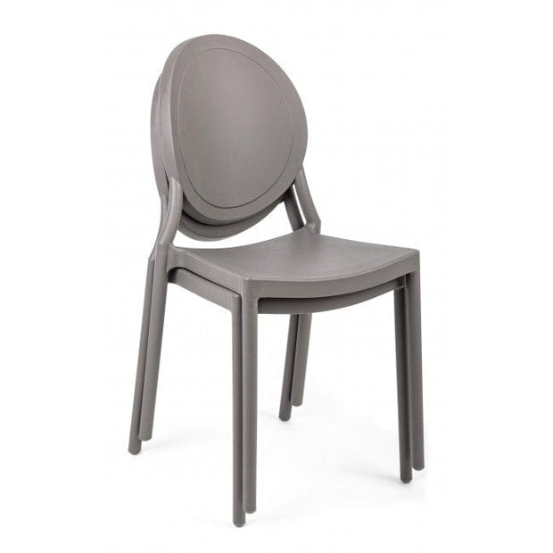 Sedia da pranzo in plastica Shannon Grigio (3)
