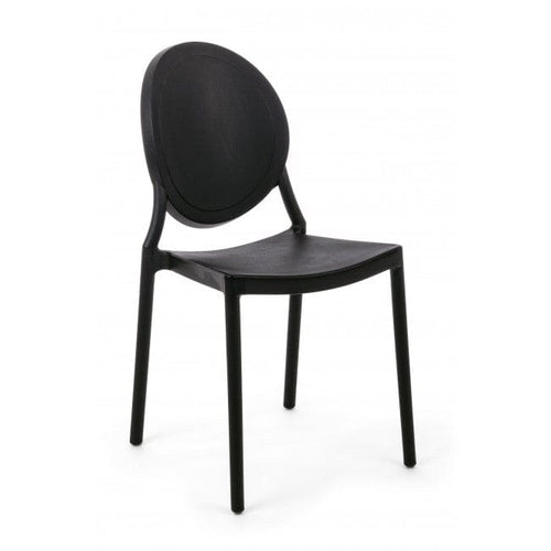 Sedia da pranzo in plastica Shannon Nero