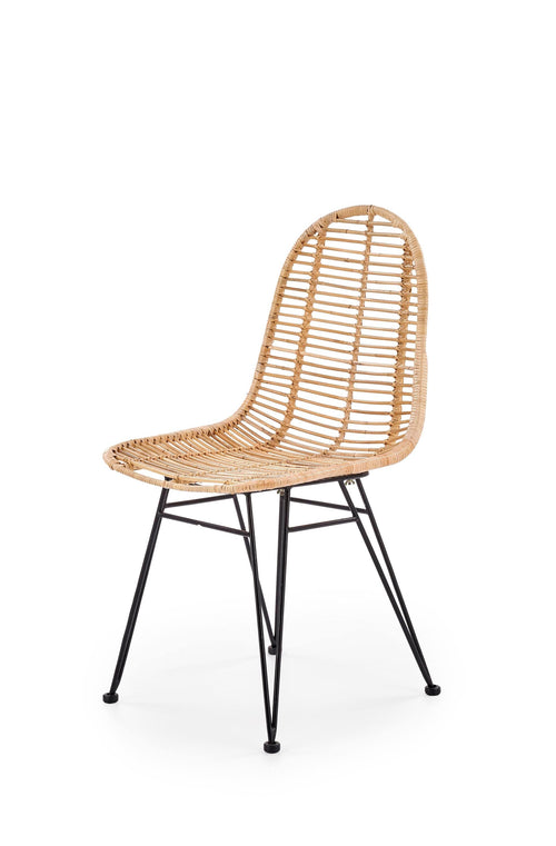 Sedia da pranzo in rattan naturale e metallo K337 Naturale