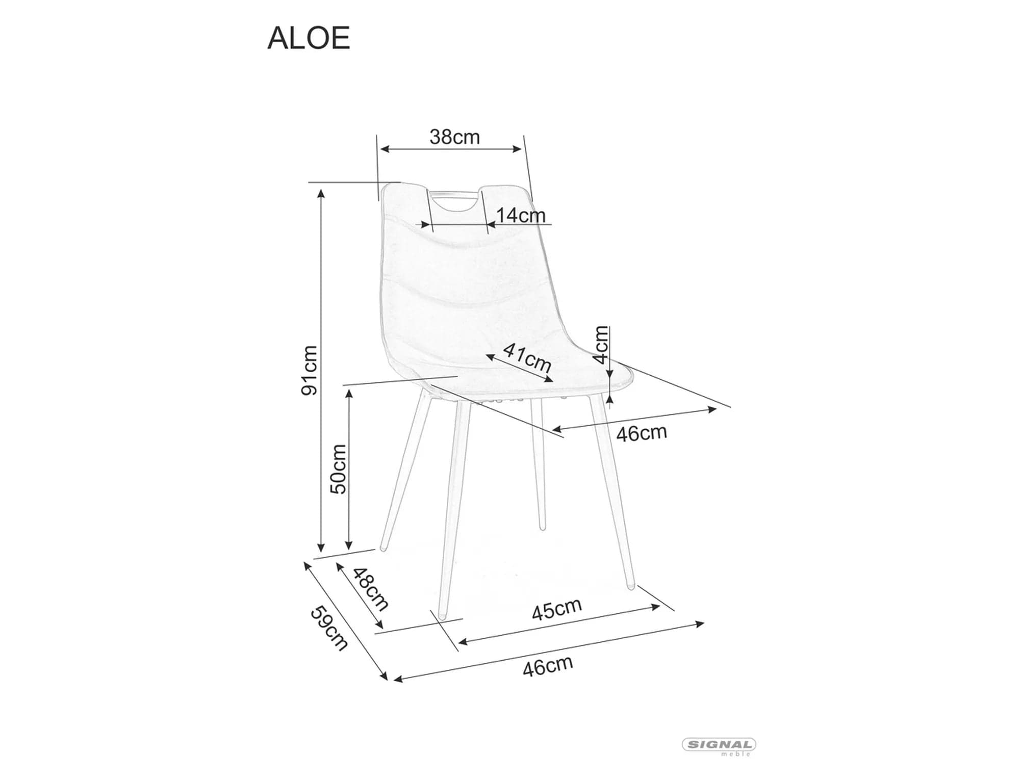 Sedia da pranzo in sintetico fibroso Aloe Verde (1)