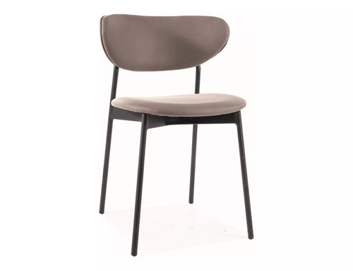 Sedia da pranzo in sintetico fibroso Dan Beige